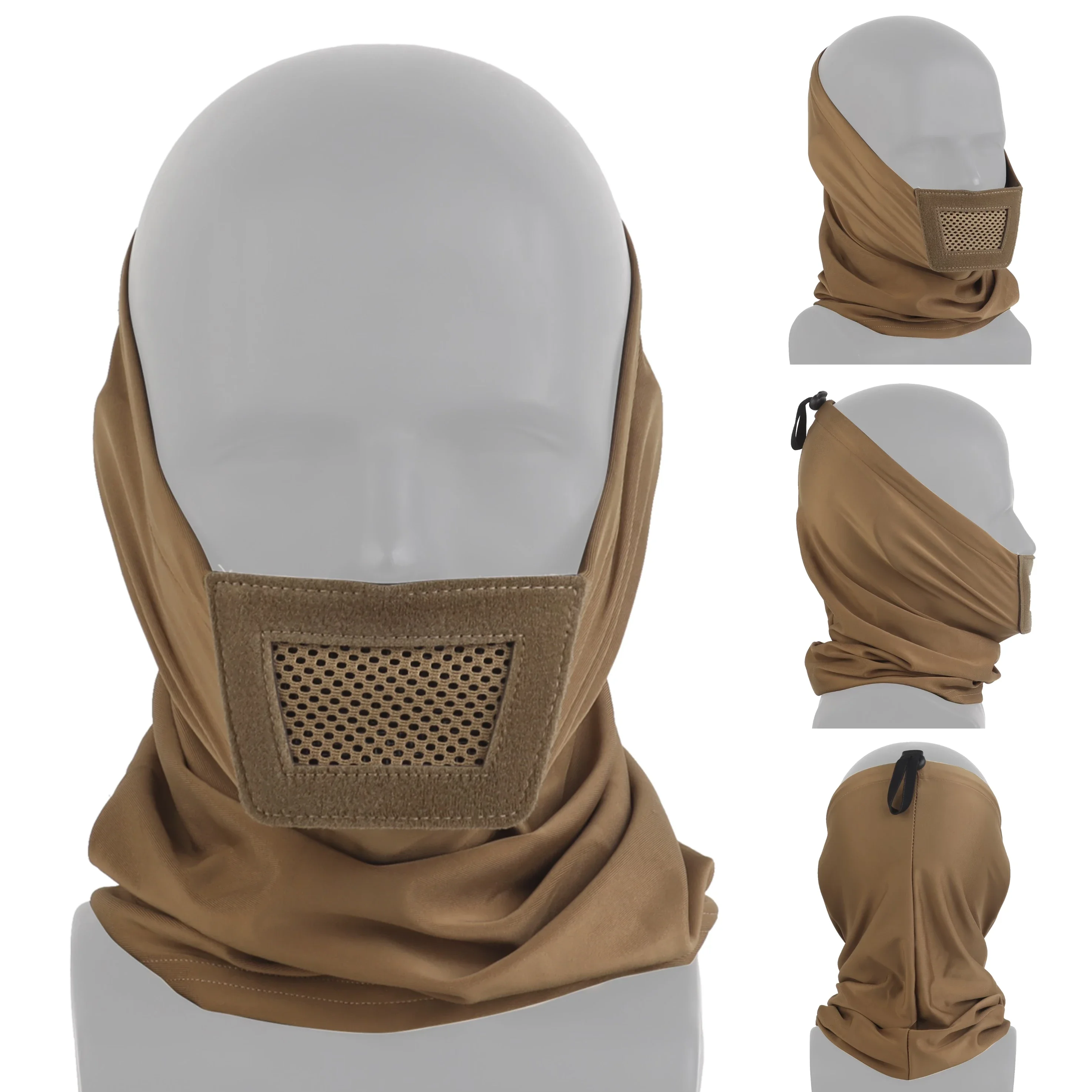 Ridderhoofddeksel Gewatteerd Mesh Ademend Masker voor Feest Kamperen Jagen Wandelen Schieten Riddermasker (uitgebreide versie)