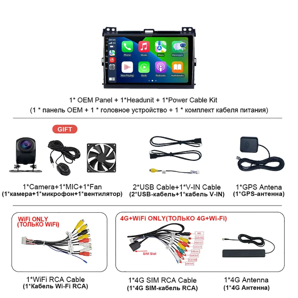 راديو سيارة أندرويد 15 لتويوتا لاند كروزر برادو 120 3 III لكزس GX470 GX 470 J120 2002 - 2009 مشغل فيديو الوسائط المتعددة #1