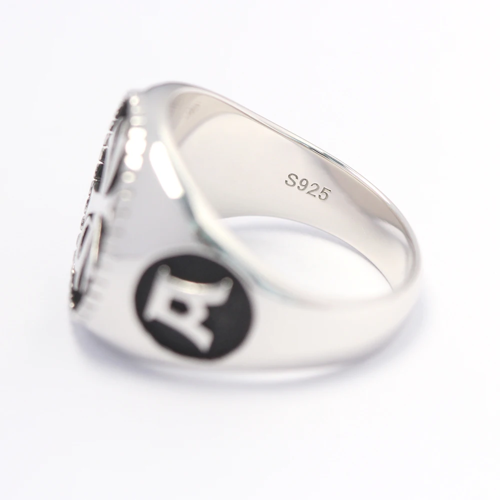 Christian Orthodox Church Symbol PX Alpha Omg Cross Sterling Silver Ring