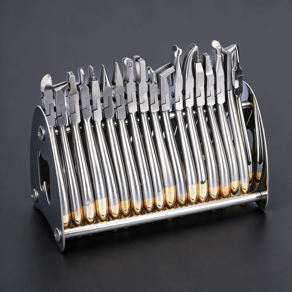 18-teiliges Set Zahnärztlicher Kieferorthopädischer Zangen mit TC-Zahnarztwerkzeugen, Distalendschneider, Zangen, Zahnärztlichen Instrumenten – Detail 7