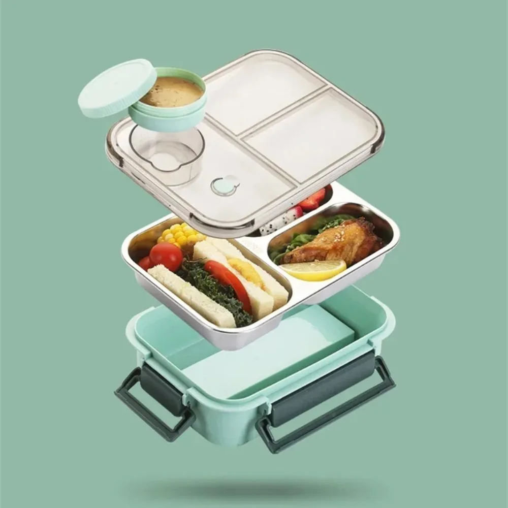 Portable Lunch Box Compartments Stainless Steel Insulated Heating Food Storage Container Children Adults Hot Soup Bento Box