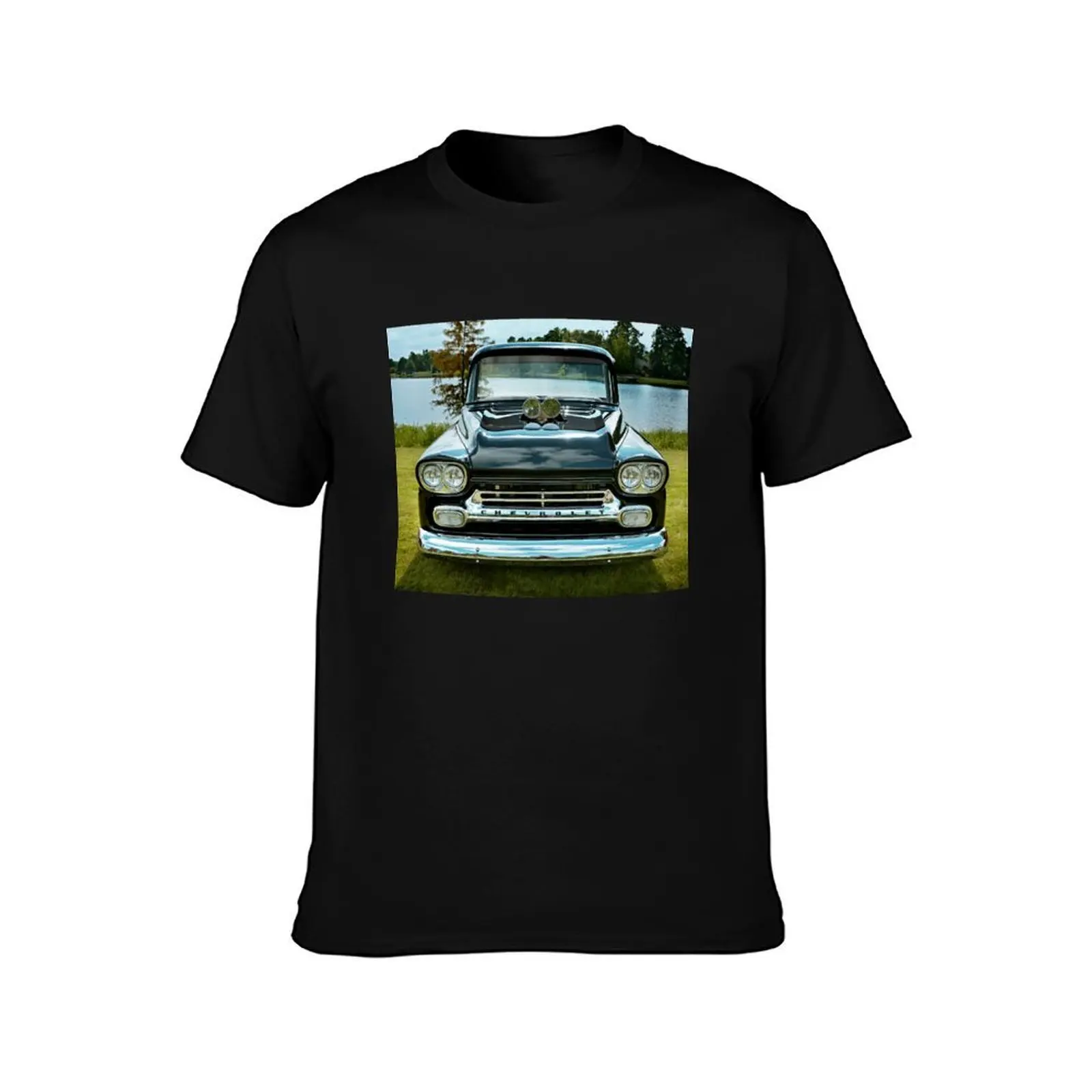1958 Chevy Apache Pickup T-Shirt, Summer Casual Cotton Tee, Oversized Streetwear Tops, Vintage Graphic Print, Unisex Men Women