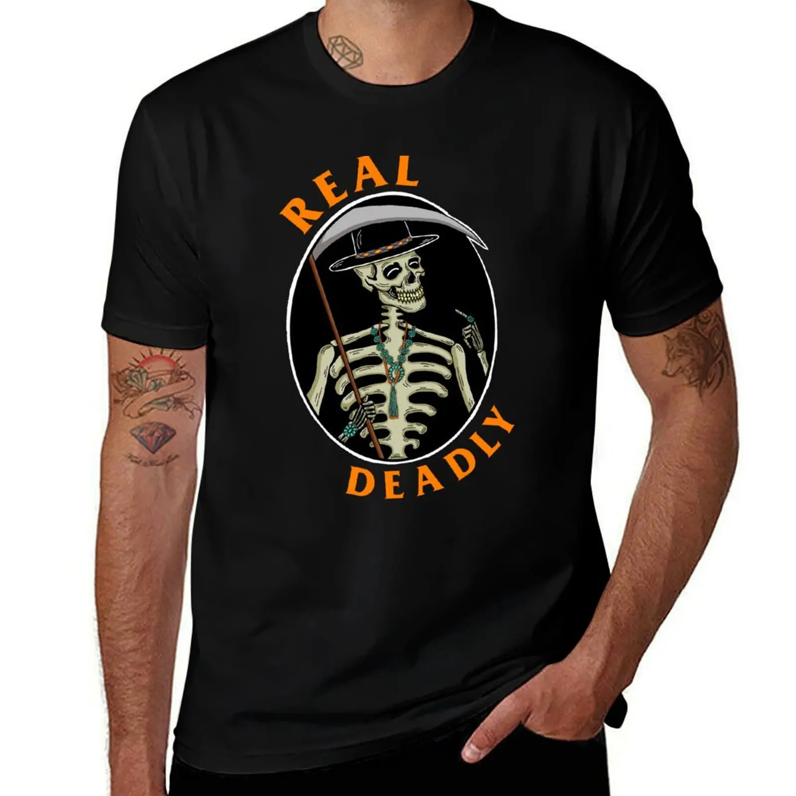 

Real Deadly Ntv Skull T-Shirt blue archive baggy shirts aesthetic clothes oversized t shirt men