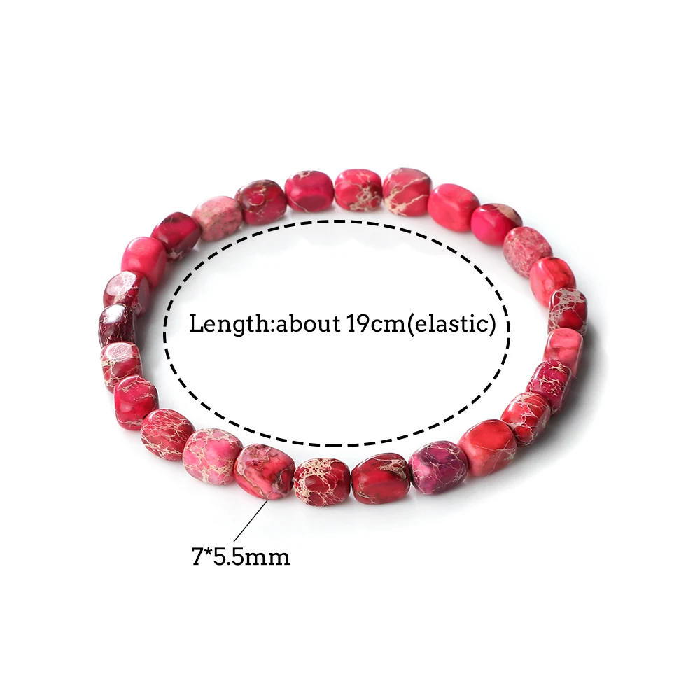 Vintage Elastic Bead Bracelet Square Emperor Stone Bangle Women Men Chakra Healing Couple Bracelet Natural Pulsera Chain Jewelry