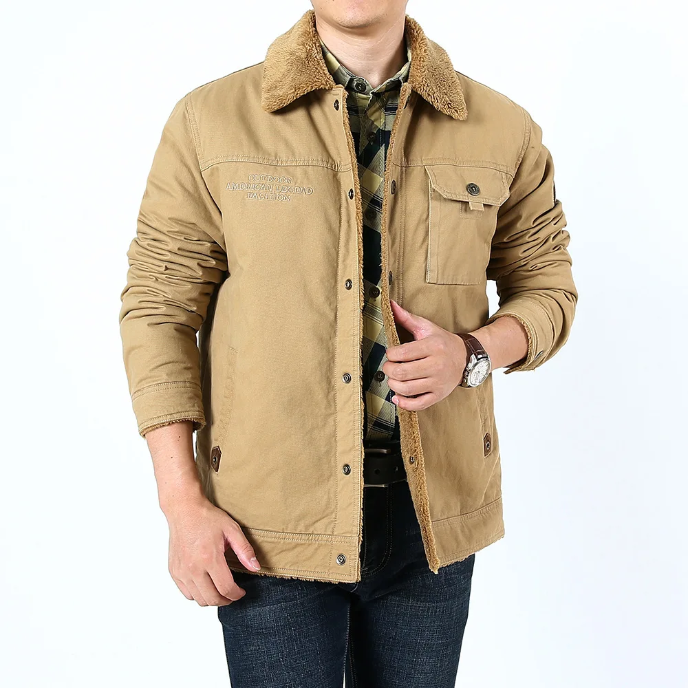 

Американские европейские мужские повседневные модные утолщенные однотонные простые свободные куртки больших размеров с отложным воротником, мужские пальто