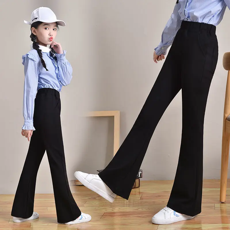 

Autumn Spring Girls Korean Style Casual Boot Cut Flare Pants 4-13 Years Girls Pants