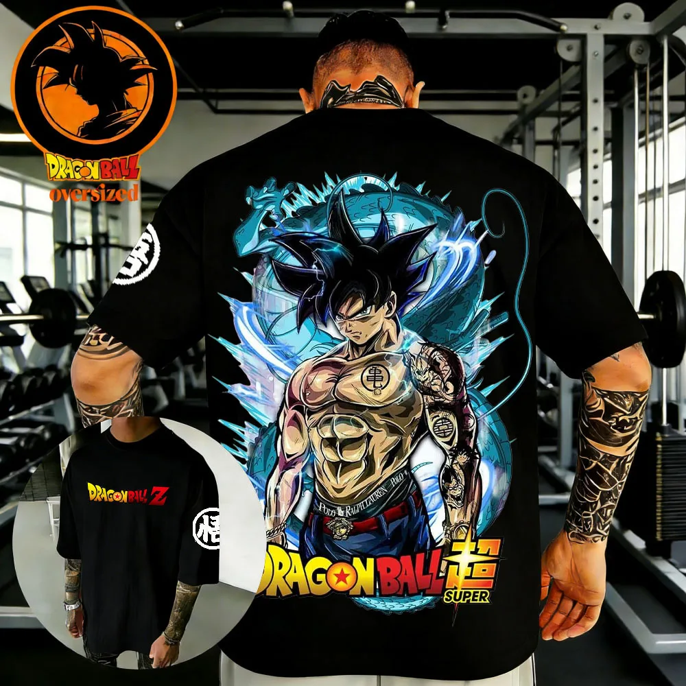 

2026 Summer Dragon Ball Retro High Quality Cotton Men's Oversized Fitness T-shirt Unisex Children's Casual Short Sleeves