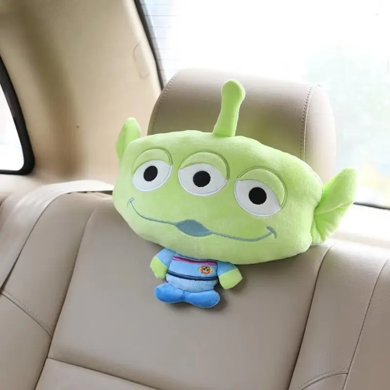 Disney Alien Copri cintura di sicurezza Cuscino per il collo dell\'auto Poggiatesta per auto Cartone animato Peluche Cintura di sicurezza per auto