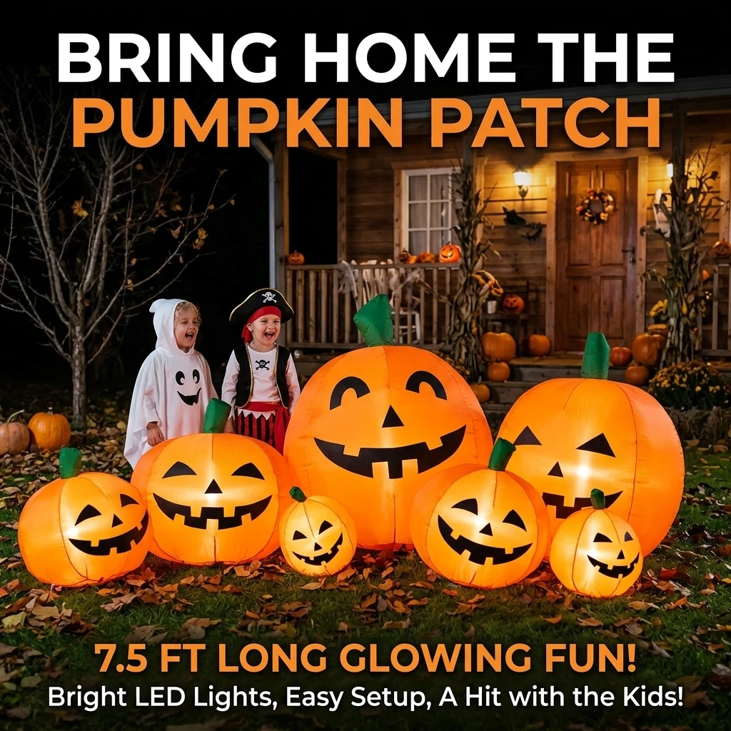 7.5FT Halloween Inflatable Pum - Outdoor Furniture Warehouse 评论和价格