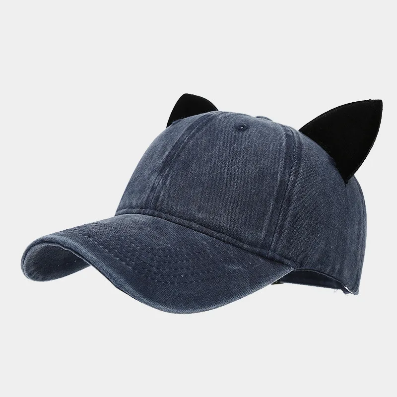 Niedliche Baseballkappe mit Katzenohren, Damen-Sommerkappe mit weichem Oberteil, personalisierte Mütze für Studentenpaare, Herren-Hip-Hop-Streetwear – Detail 8