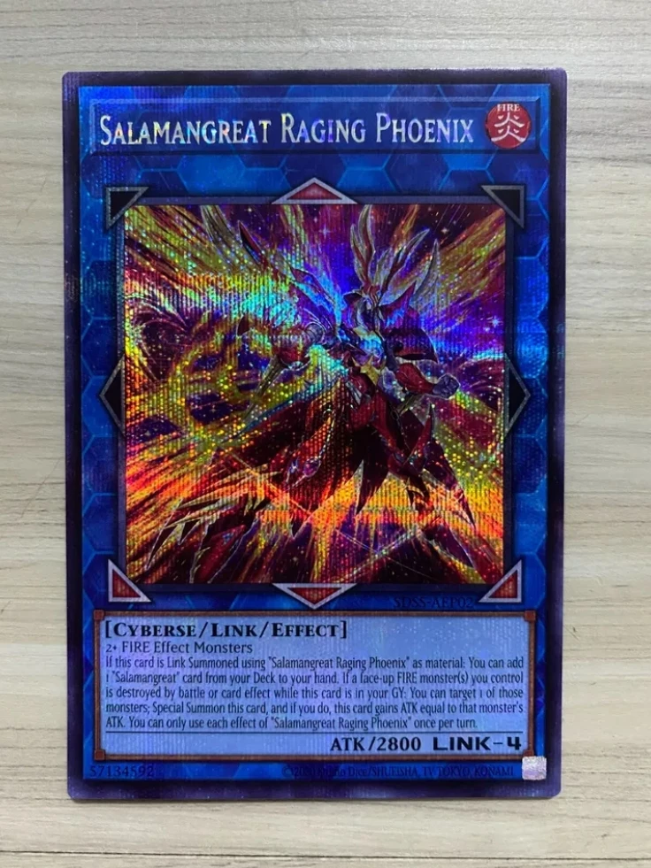 

Yugioh KONAMI Duel Monsters SDSS-AEP02 Salamangreat Raging Phoenix Secret Rare Asian English Collection Mint Card