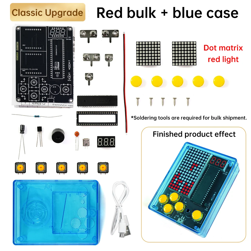 7-Pixel-Spielekonsolen-Kits, Puzzle, Pixel-Spielekonsole 51, Einzelchip-DIY, Schweißübungsteile, elektronisches DIY-Kit