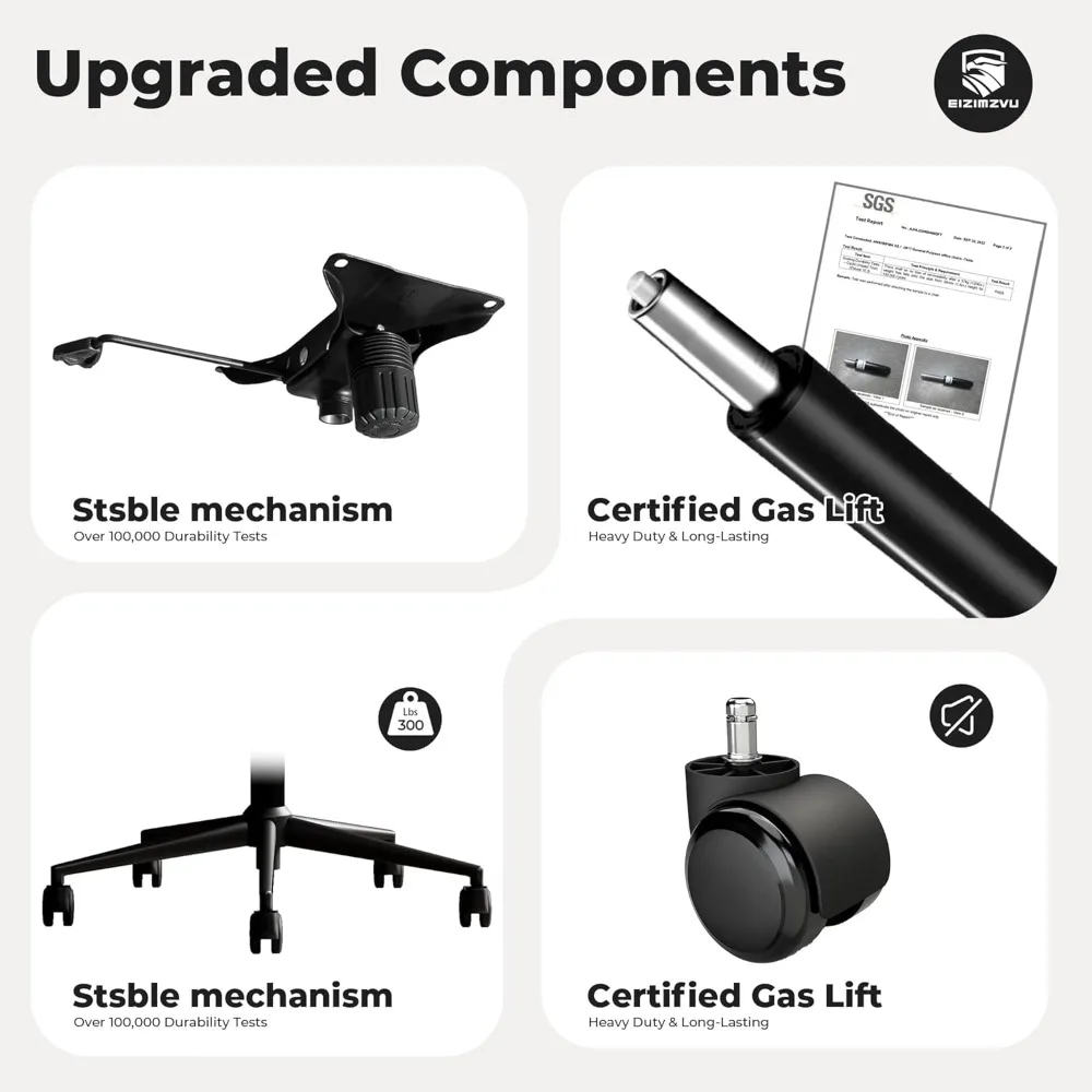 Silla de oficina giratoria con respaldo alto y reposacabezas ajustable con cojín de 5 pulgadas, múltiples opciones de materiales y colores en piel sintética para C