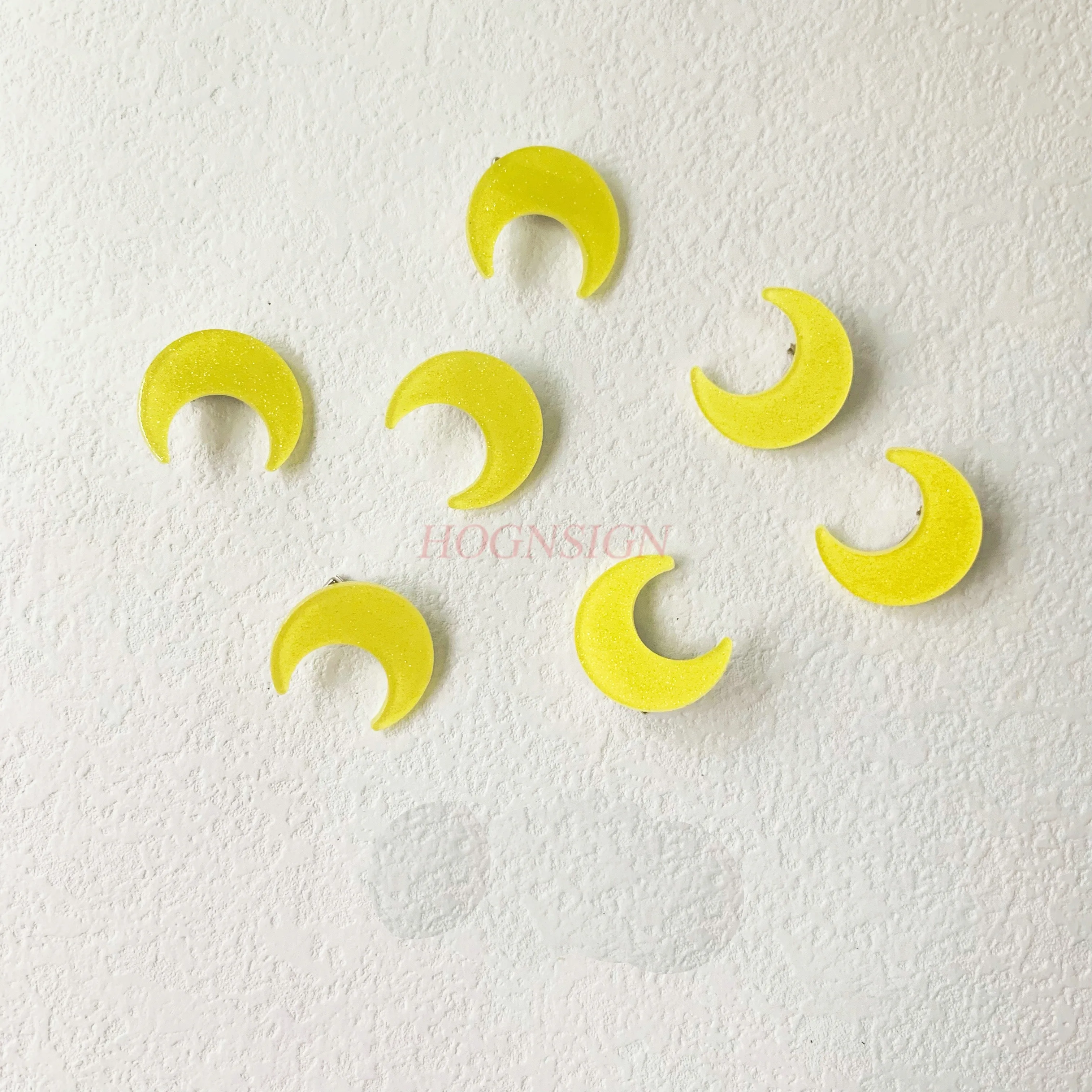 7pcs Moon Hairpin Versatile Girl Summer Yellow Hairpin Small Clip Edge Headwear