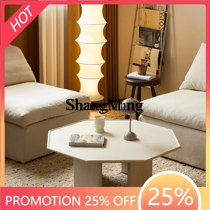 

CL modern solid wood sofa eight square coffee table living room home simple tea table