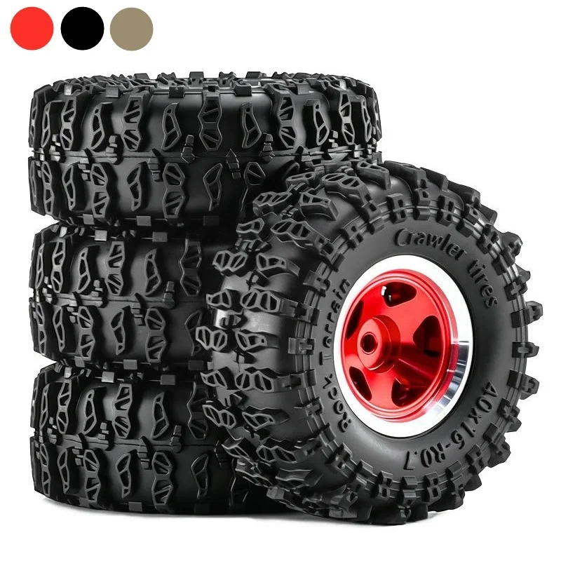 36mm/40mm 0.7 inch Deep Dish 5-Spokes Beadlock Wheel and Tire For 1/30 RC Crawler Car SCX30 Ascent-32 Upgrade Parts Accessories