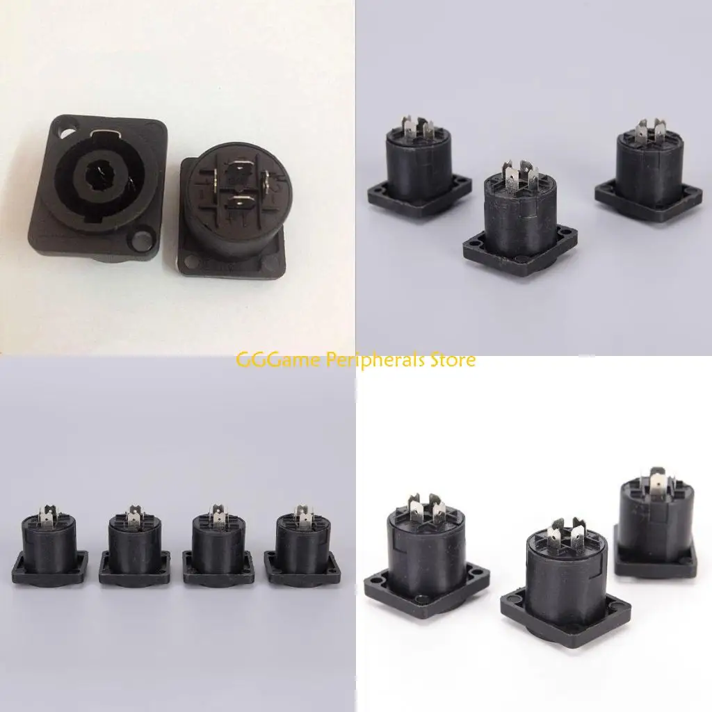 

U55B 4 Pole Conductor Female Panel Mount 4 Pin Power Amplifier for for Head Ohm