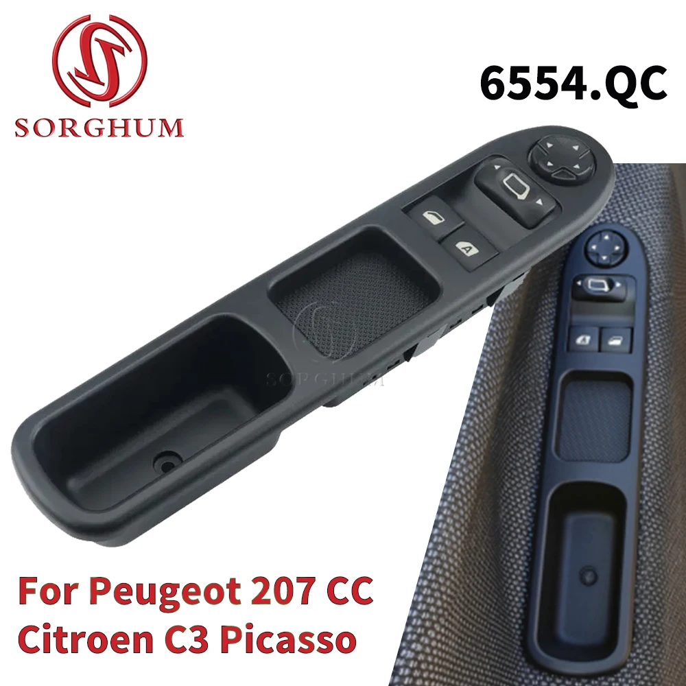 6554QC Left Front Driver Electric Power Window Main Switch Assembly 6554.QC For Peugeot 207 Citroen C3 Picasso 2007-2014