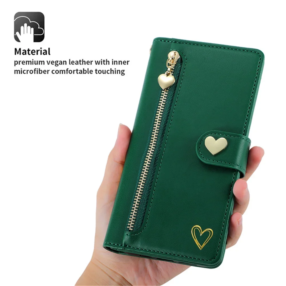 Honor 90 Smart 100 70 50 5G Zipper Wallet Case For Huawei Honor 90 Lite Leather Flip Book Funda Honor 50 SE 80 70 Pro Plus Cover image 4