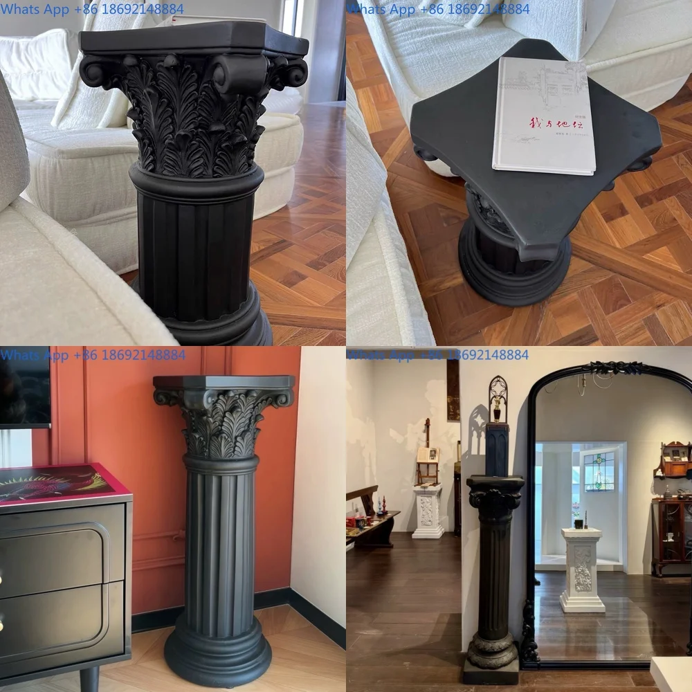 

Elegant Black Roman Column Decorative Home Decoration Minimalist Style