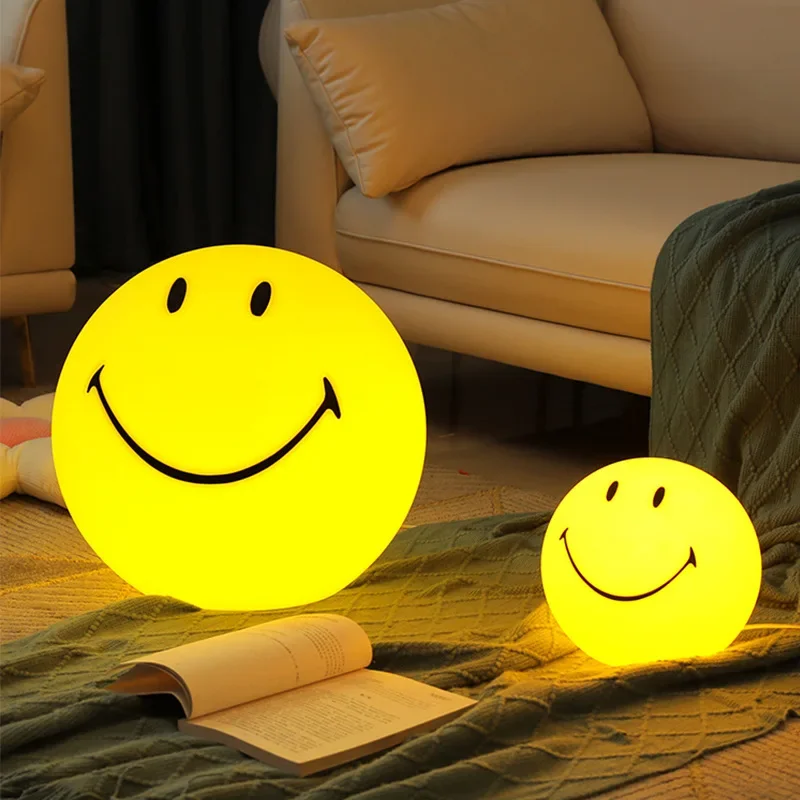 Cartoon Lamp Living Room Decoration Sofa Bedroom Ambience Light Smiling Face Bedside Floor