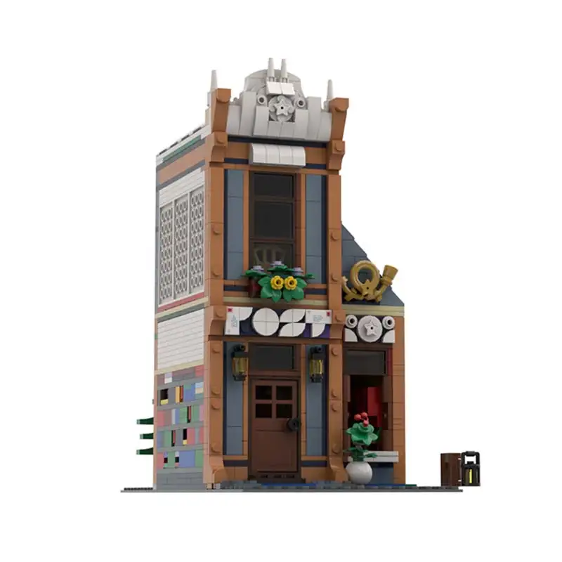 MOC Bausteine Modulare Architektur Montage Post Office Modell Originalität Ziegel Spielzeug Set kinder Urlaub Geschenke