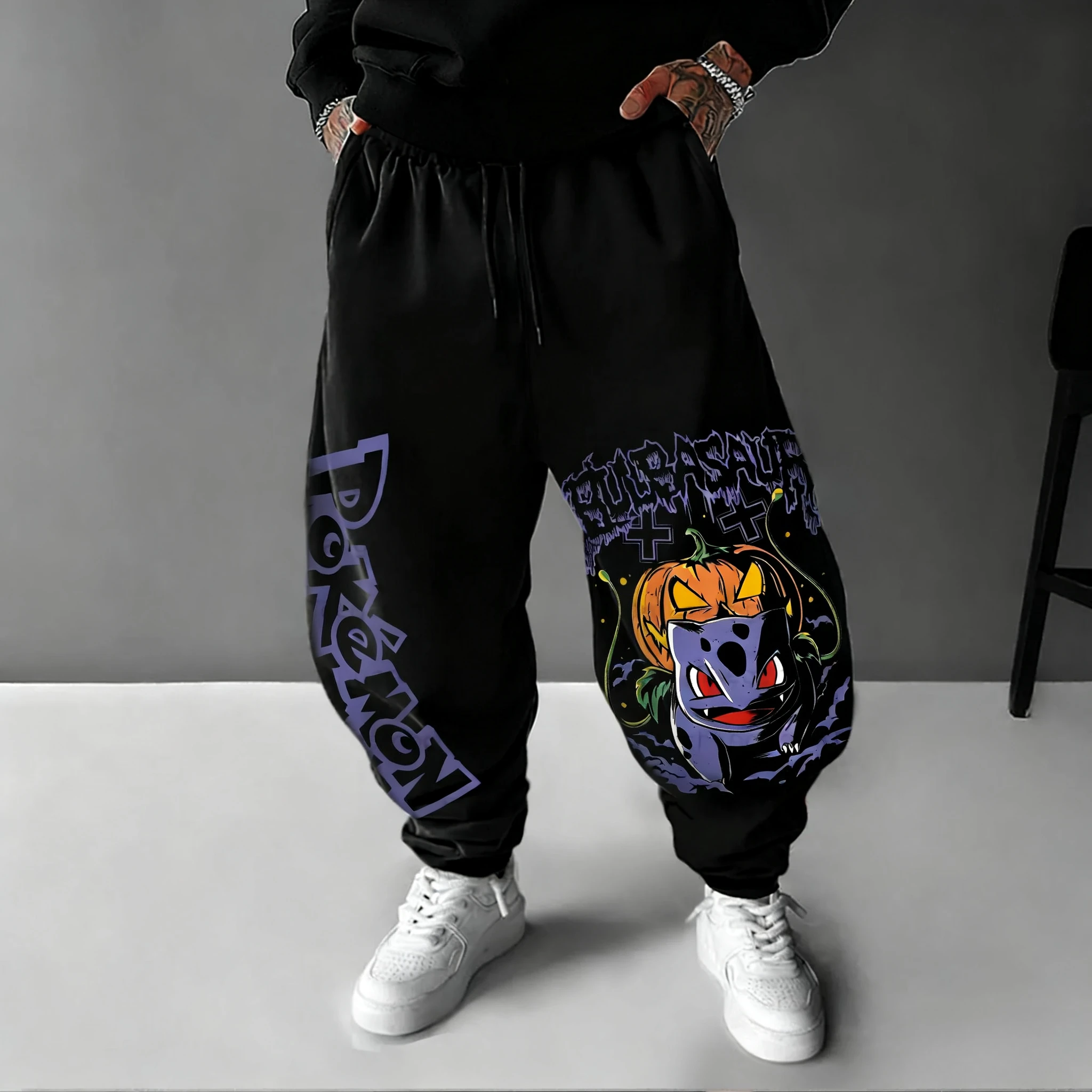 

Pokémon Y2K Sports Sweetpants 2025 Men's Autumn/Winter New Bulbasaur Anime Printed American Hip Hop Casual Loose Tapped Pants