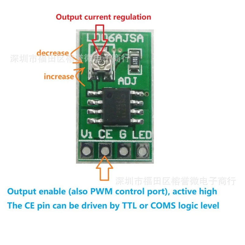 Arus LEDDrive30-1500MAConstant dapat disesuaikan DC3.3/3.7/5V Adjustable Adjustable