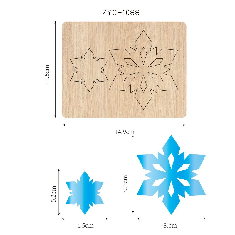 

Snowflake Wood Cutting Mold, Suitable for Die Cutting Machines, ZYC-1088