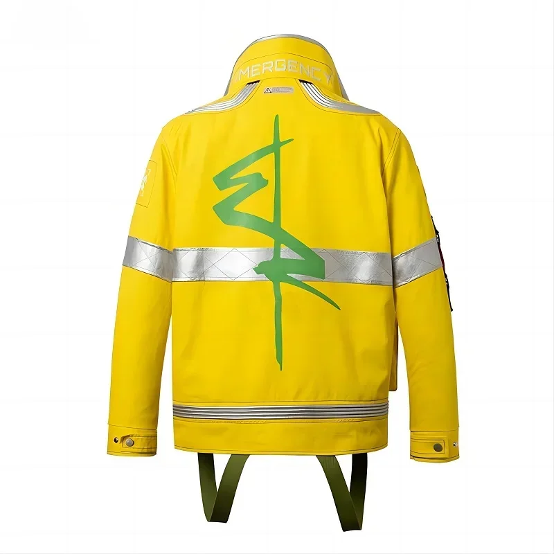 Anime Cyberpunk Edgerunners David Martinez Cosplay Costume Stand Collar Jacket Yellow Luminous Coat Punk Adult Men Halloween