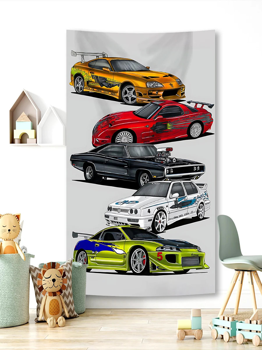 2X3Ft 3X5Ft JDM Racing Car Flag Polyester Printed Fast and Furious Poster Banner For Decor Bedroom Decoration Out Door Decor