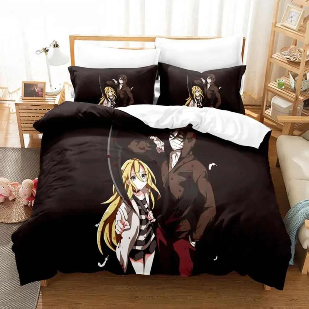 3d Print Anime Angels of Death 2_3pcs Bedding Set Boys Girls Twin Queen Size Duvet Cover Pillowcase Bed Kids Adult Home Textiles