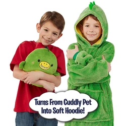 Kids Pets Hoodie Blanket Hoodie Children's Sweatshirt Pet Shaped Wearable Hoodie Fleece Winter Pet Hoodie For Kids Dropshipping