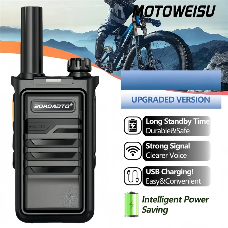 2PCS Walkie Talkie 5W UHF 400-470MHz Two Way Radio 16CH Portable Handheld Transceiver for Outdoor Hiking Camping Security