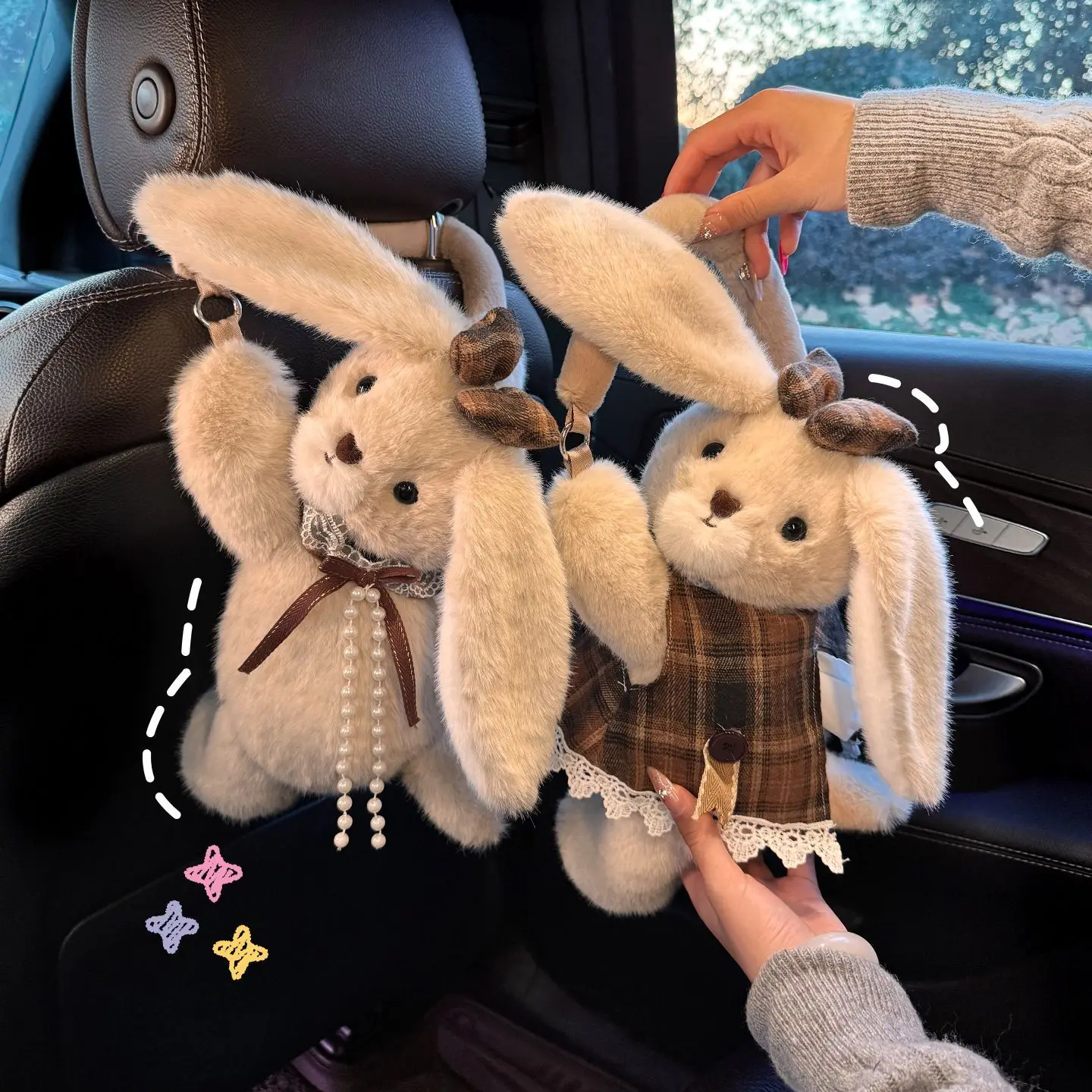 

Creative Car Tissue Box High-end Sense Drawer Box Hanging Car Paper Towel Hanging Bag Girl Car Interior Decoration
