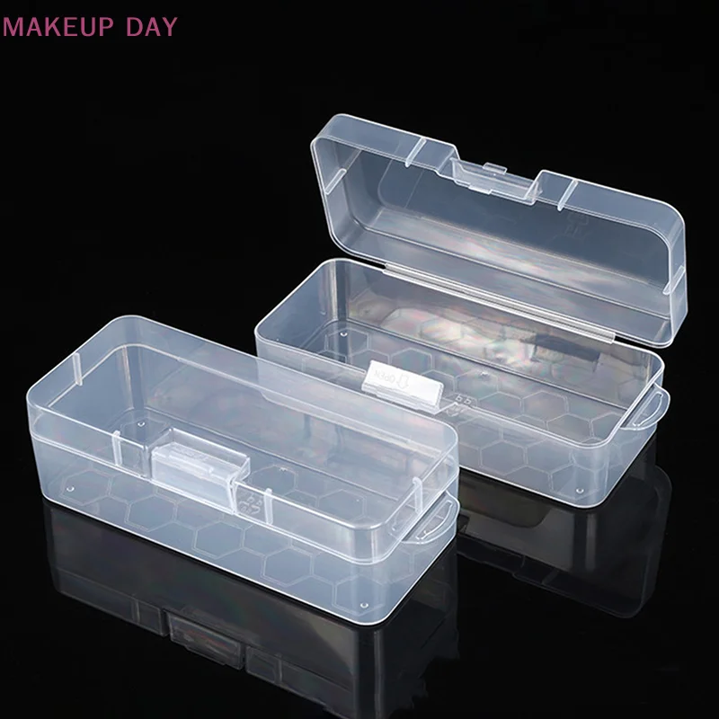 1Pcs Nail Pen Case Box PP Material Transparent Nail Brush Box Pouch Stationery School Pencil Case Supplies Pencil Storage