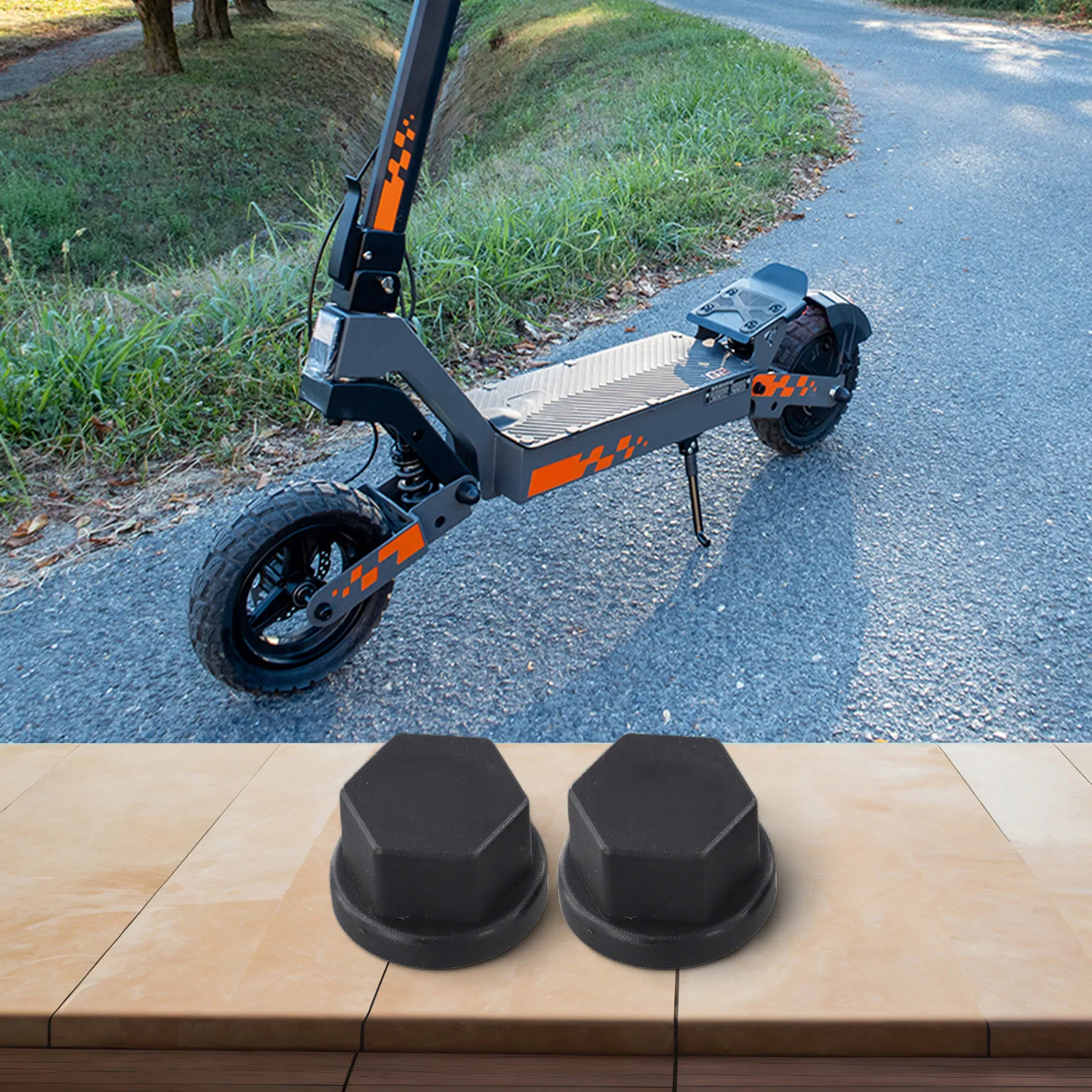 2 Pack Plastic Scooter Nut Stopper Dust Decorative Cover For Kukirin For G2 Master Motor And Rocker Shaft Cap Black