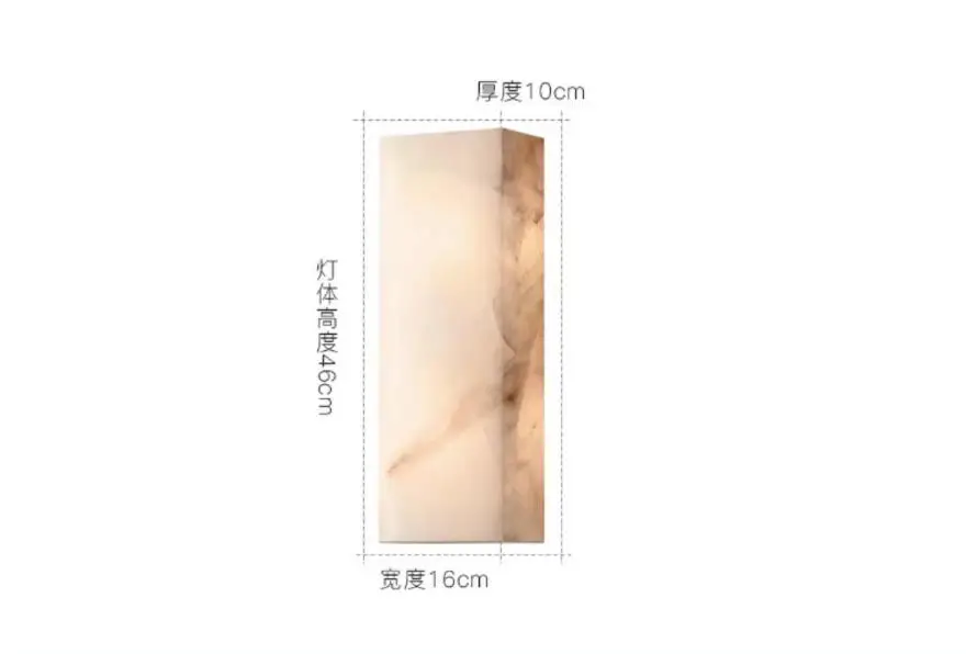 Simple Unique Design Long Shape Natural Marble Wall Lamp for Indoor Use