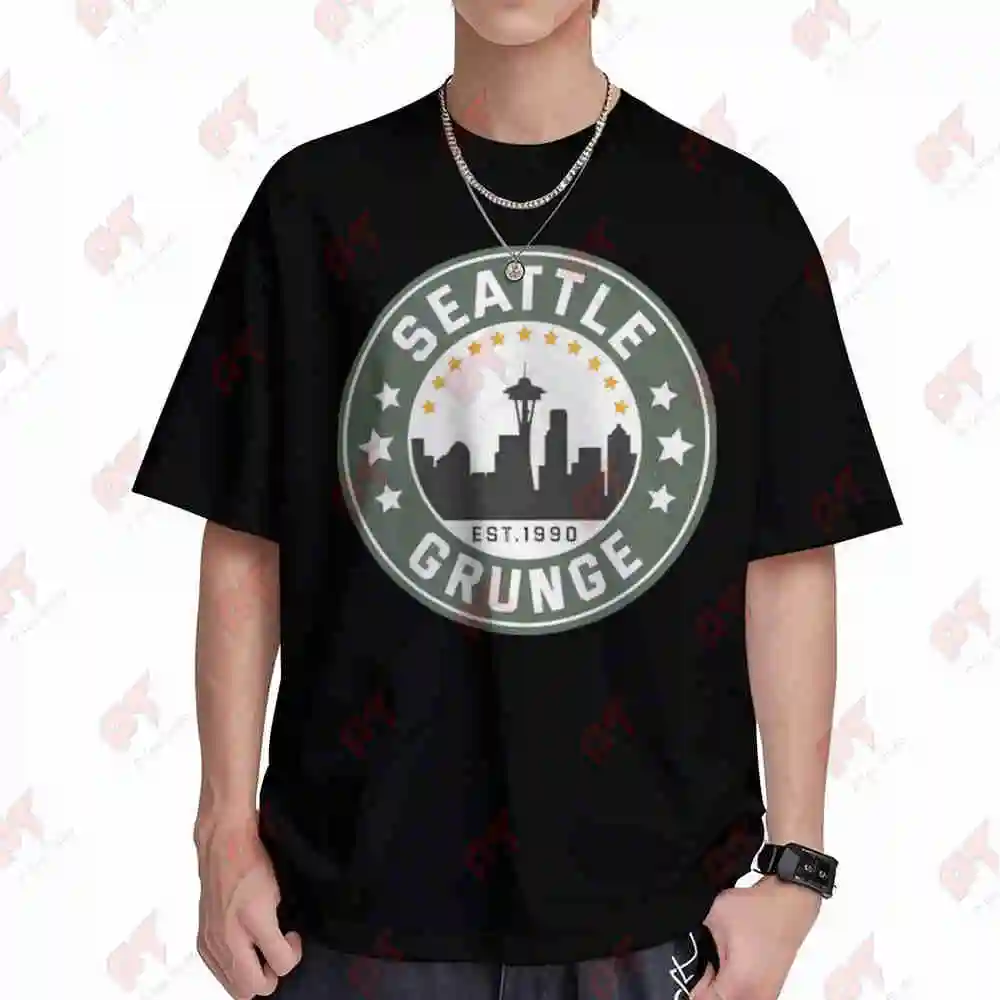 Seattle Grunge Est 1990 Short Sleeve Tee 100% Cotton T-Shirt