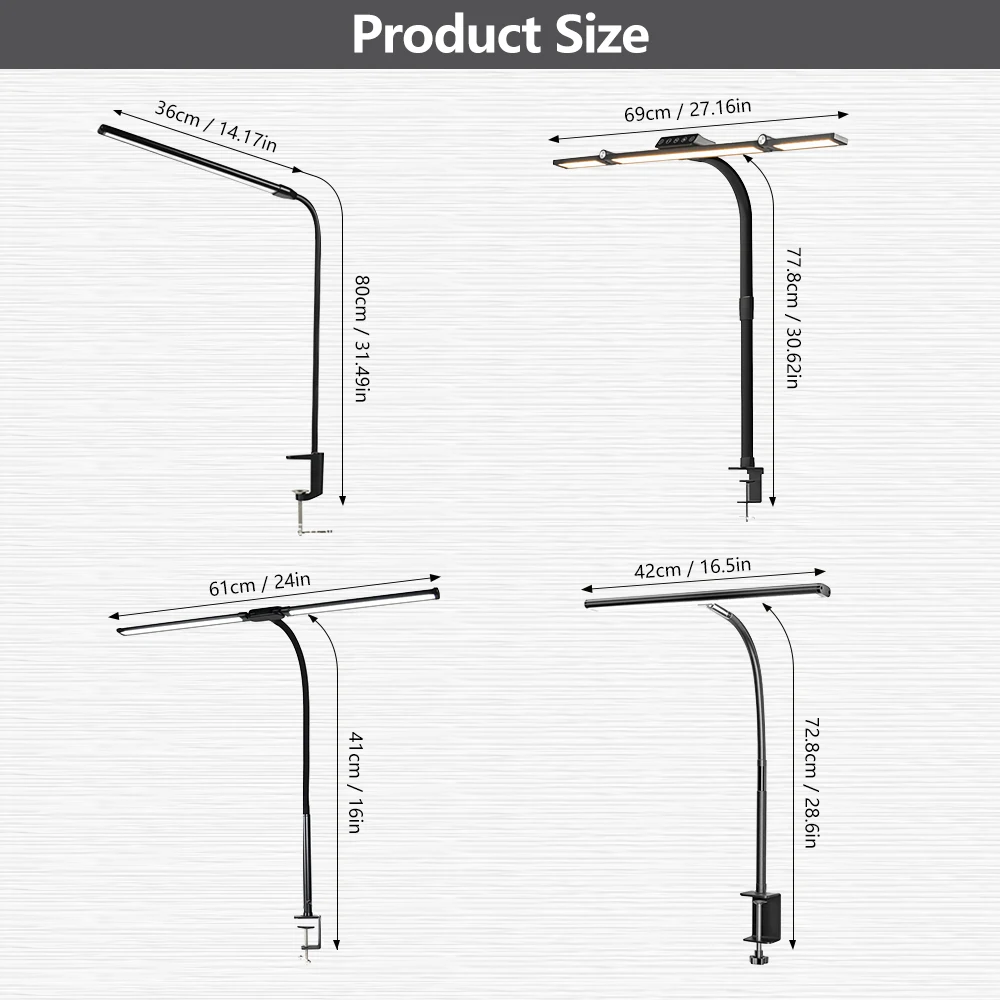 LED لمبة مكتب مزدوجة الرأس ستبليس يعتم العناية بالعين أضواء القراءة المنزلية 3 وضع اللون مرنة قابل للتعديل مصابيح طاولة مكتبية الكمبيوتر