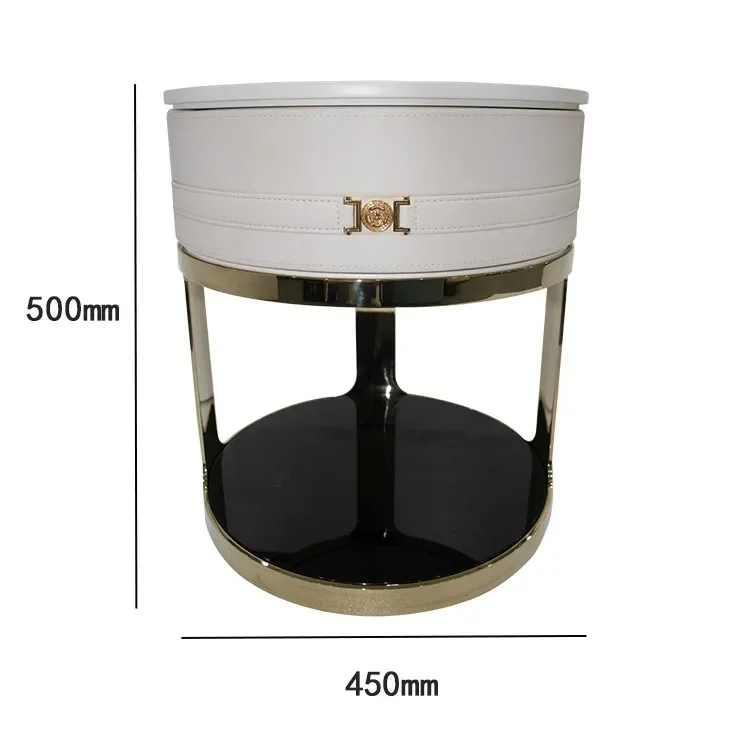 Glossy white skin lacquer minimalist furniture modern bedside table