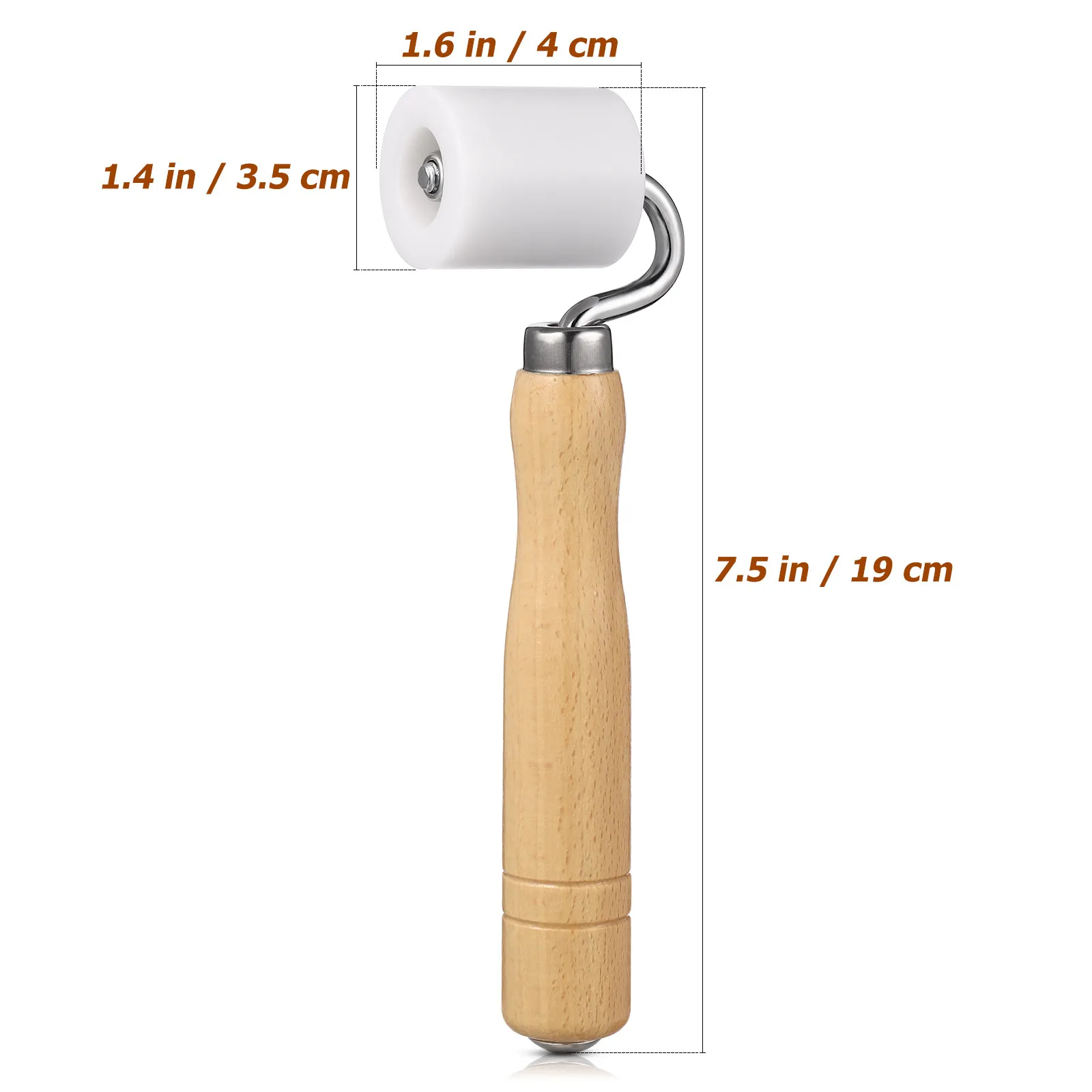 Wallpaper Seam Roller Tool Heavy Duty Pom Wood Handle DIY Home Decoration Wall Covering Installation for Thick Non-Woven Foil