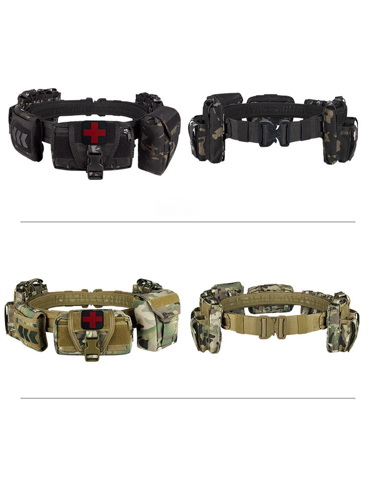 Multifuncional Tactical Nylon Belt, destacável e ajustável, ao ar livre, 5 peças