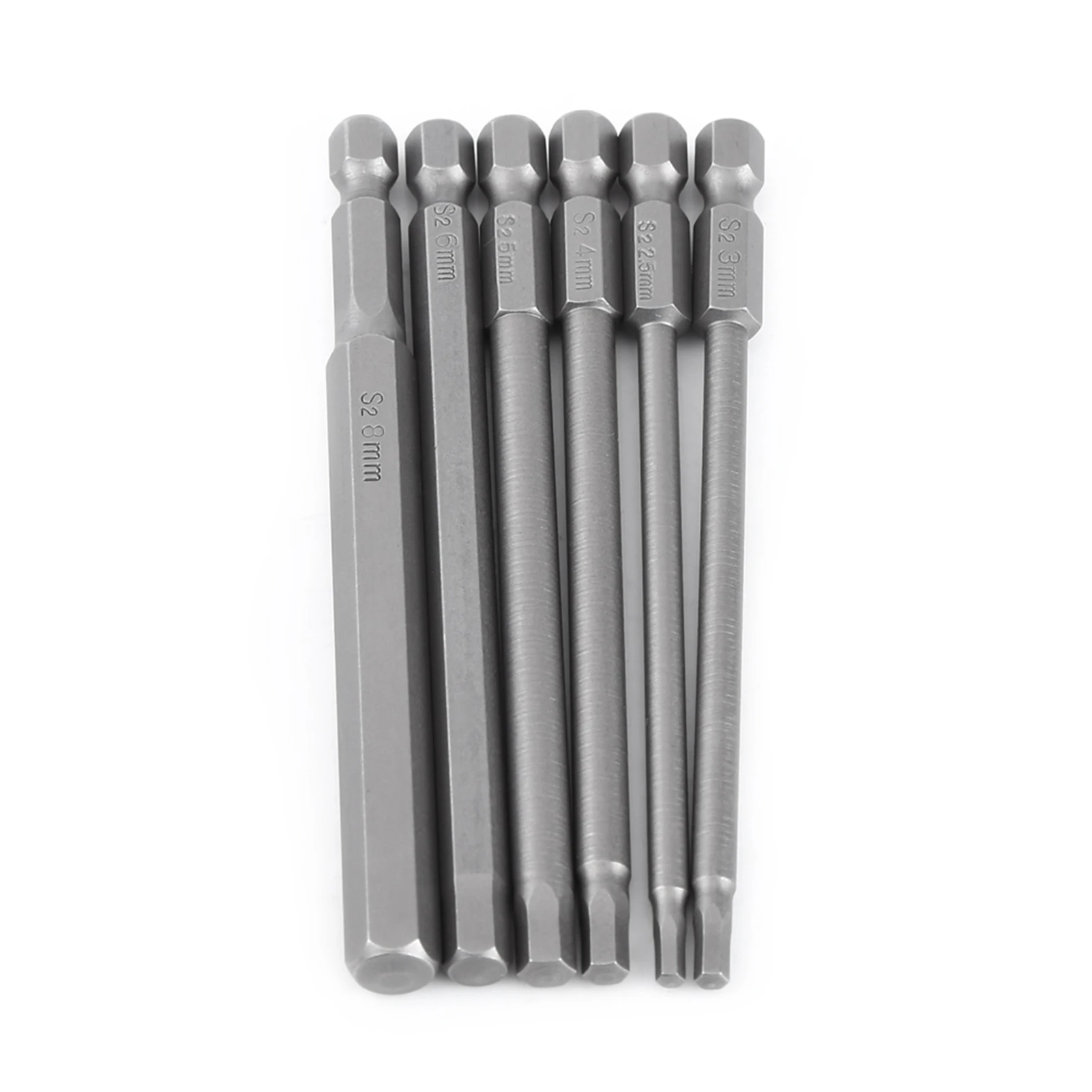 

6pcs 100mm Magnetic Screwdriver Bit Set Hexagon Head Tool Bit With 1/4" Hex Shank