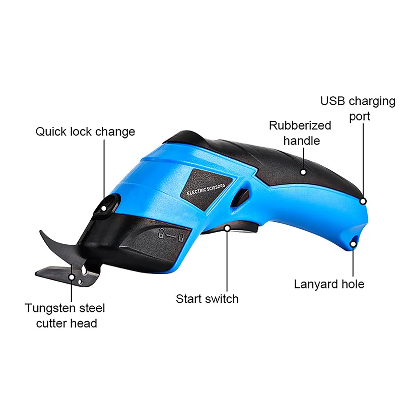 High Quality Electric Scissors Kit 2000mAh Lithium Battery For Soft Leather,Carpet Portable Wireless Cutting Machine Power Tools