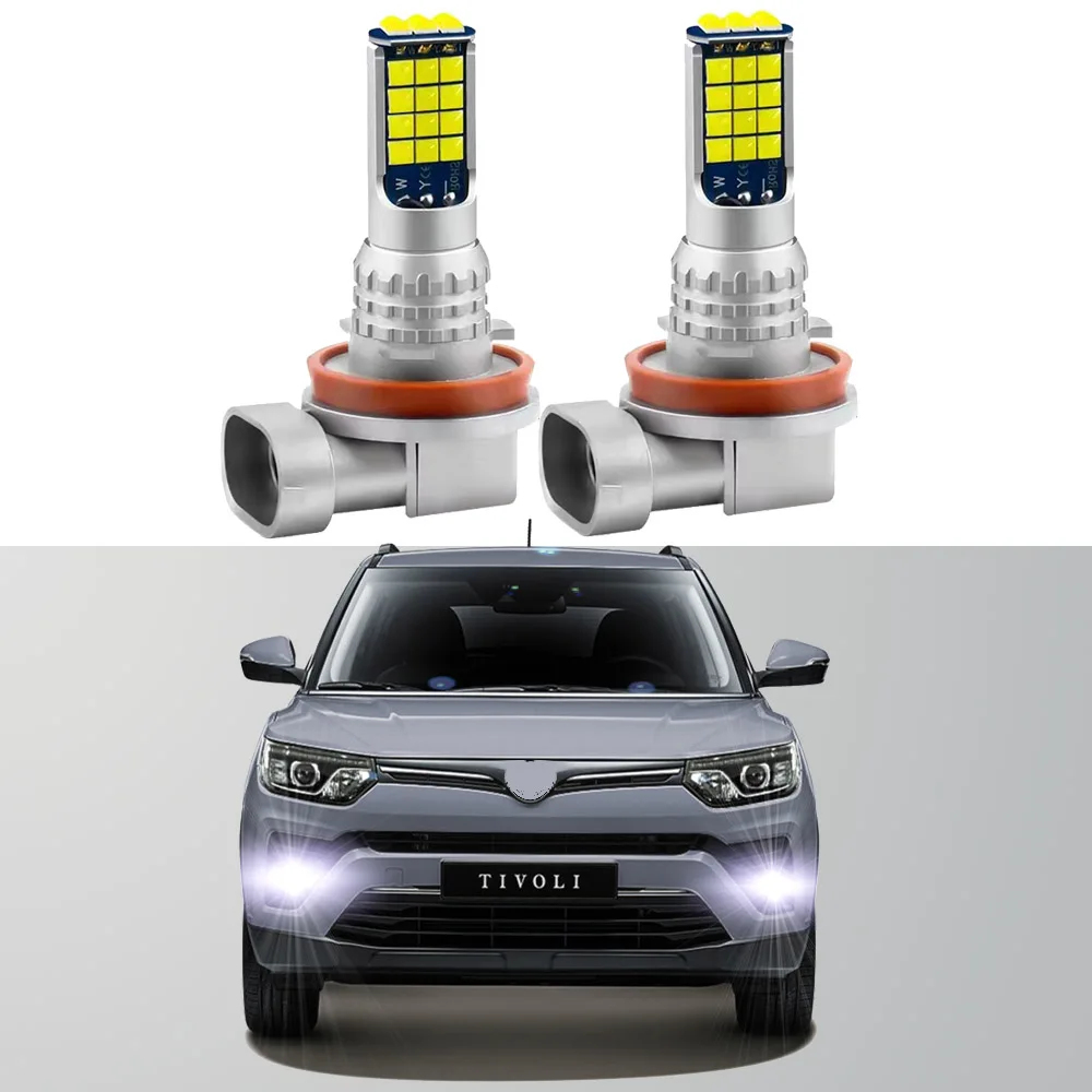 2pcs Led Car Fog Lamp For Ssangyong Tivoli 2015 2016 2017 2018 2019 Front Fog Light Bulb Car Accessories Canbus