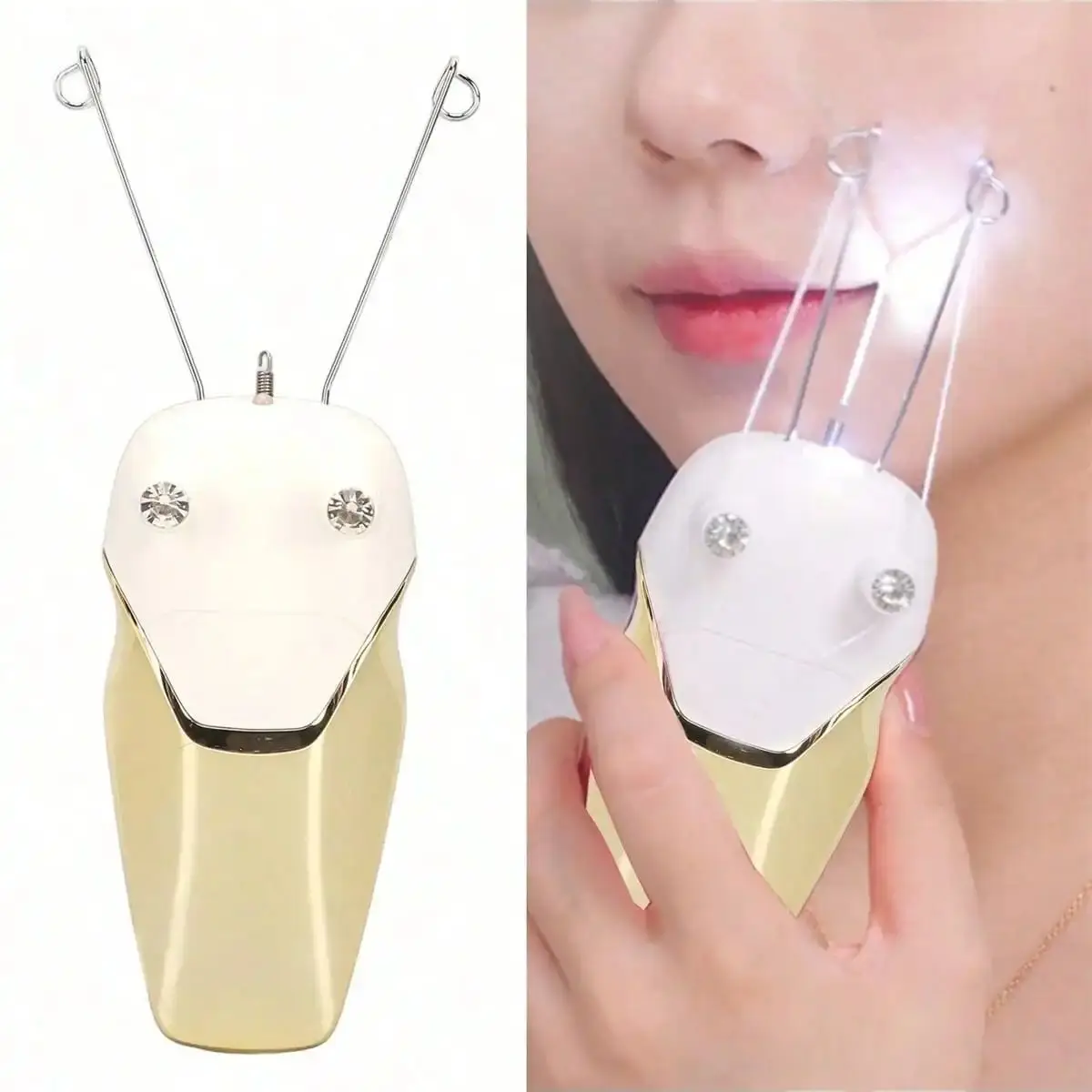 Elektrischer Epilierer für das Gesicht, USB wiederaufladbar, Haarentfernung, Epilierer, Damen-Haarentferner, Gesichts-Baumwollfaden-Epilierer, Beauty-Tool – Detail 6