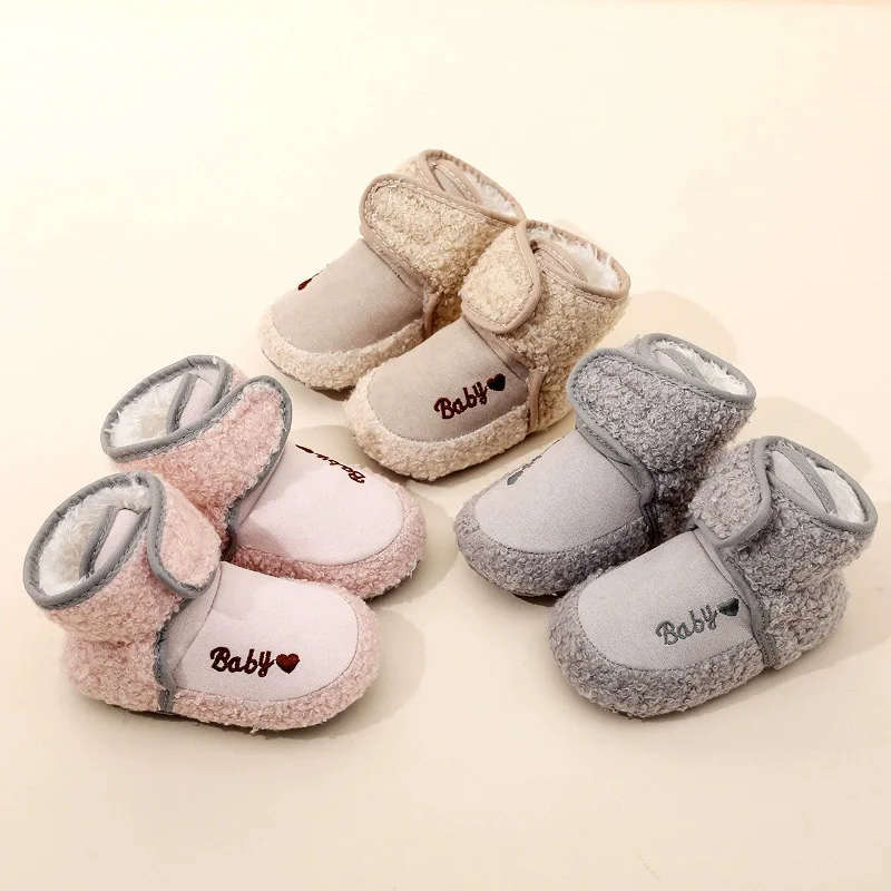 

Winter Baby Toddler Shoes 0 To 1 Years Old Cotton Shoes Warm Velvet Snow Boots Cute Preschool Shoes