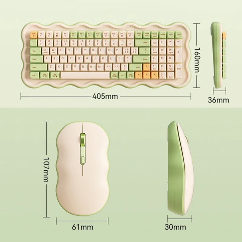 B.O.W  Womenl Keyboard Combo  Rechargeable, Stable 2.4Ghz  Wireless Quiet Typing Ergonomic Keyboard for PC Computer Laptop