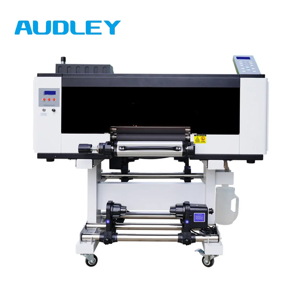 AUDLEY 30cm All in One Uv Dtf Printer With Laminator With 3 Pcs F1080A1 For Phone case Mugs Customization